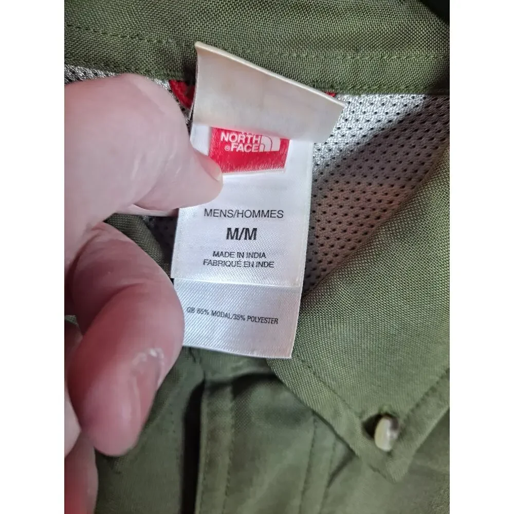 The North Face Men's Khaki Syncline Roll Up Long Sleeve‎ Button Up Shirts Size M